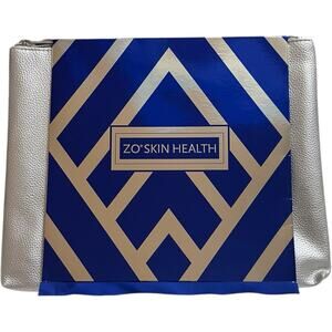 Zo Skin Health Makeup Bag Pouch Silver 8x10 New